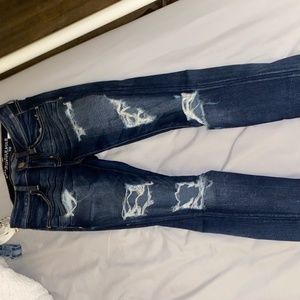 American Eagle Super Stretch Super Low Rise Ripped Jeggings